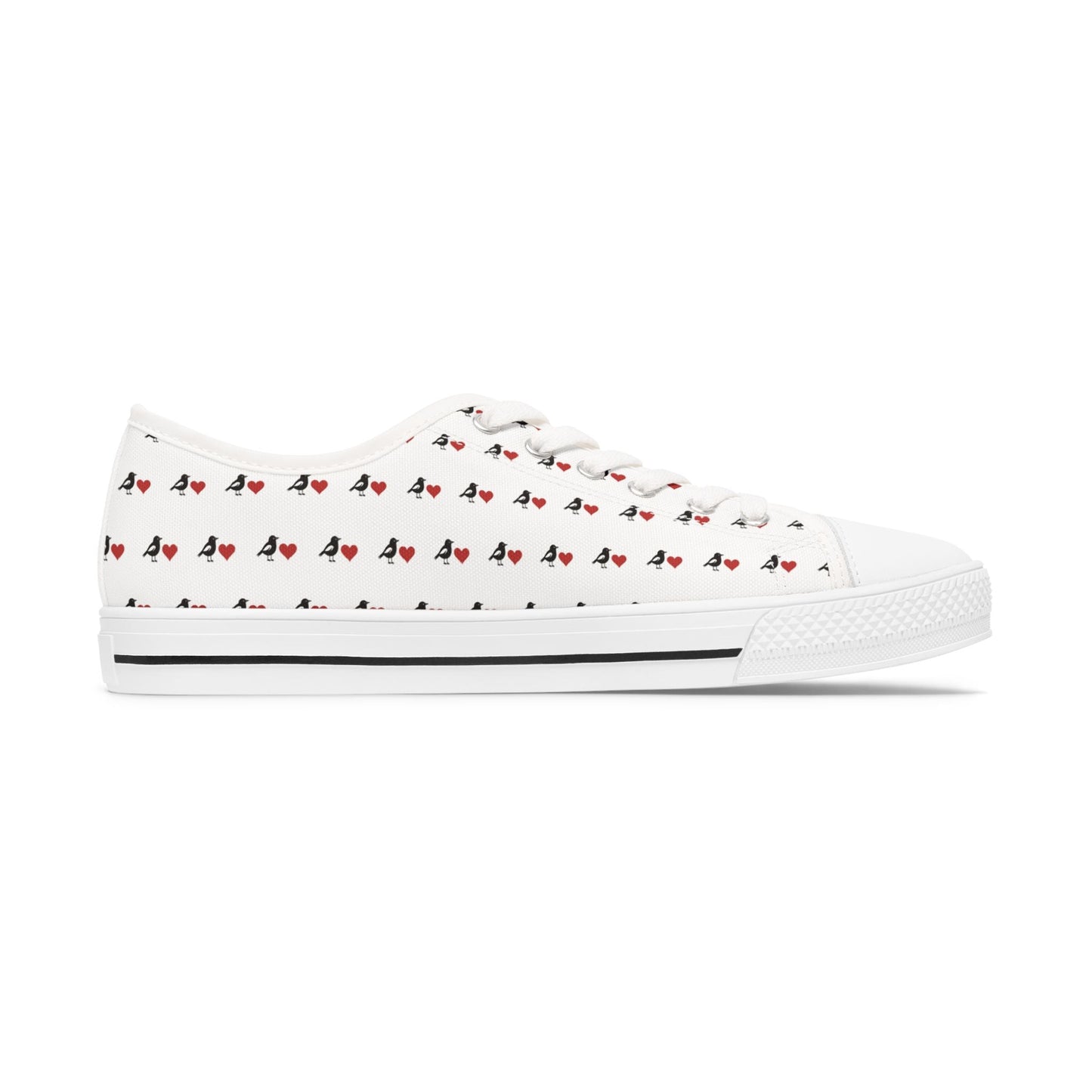Cute Ravens Hearts Canvas Sneakers