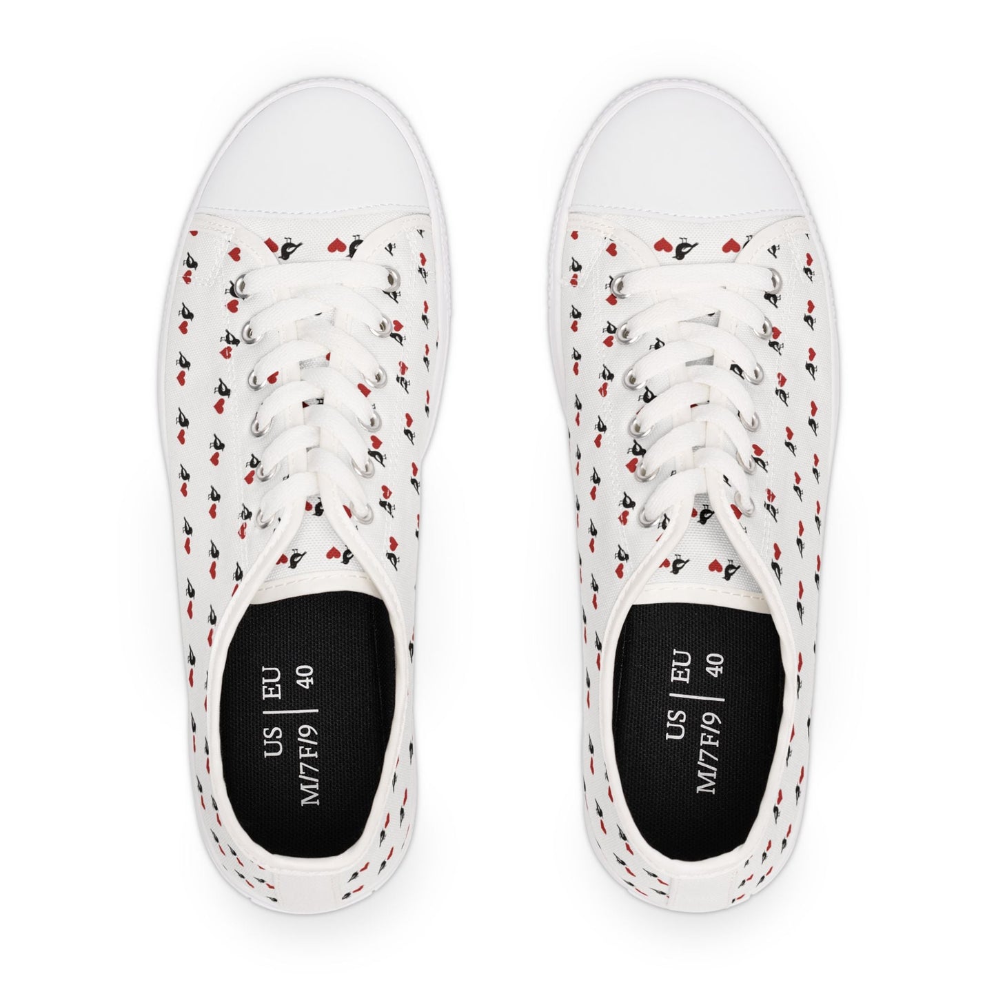 Cute Ravens Hearts Canvas Sneakers