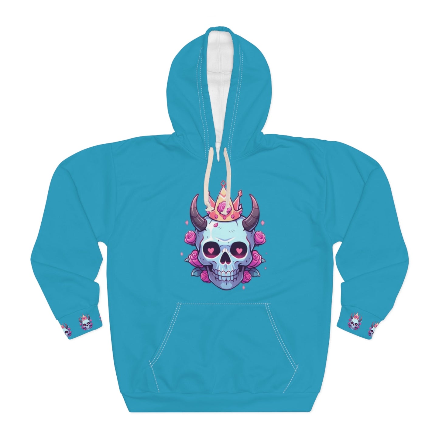 Mystic Teal Skull Hoodie