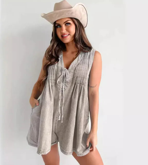 Denim Sleeveless Jumpsuit