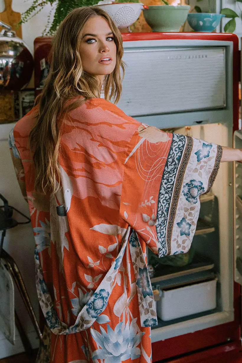 Floral Kimono Beach Cover-Up for Women