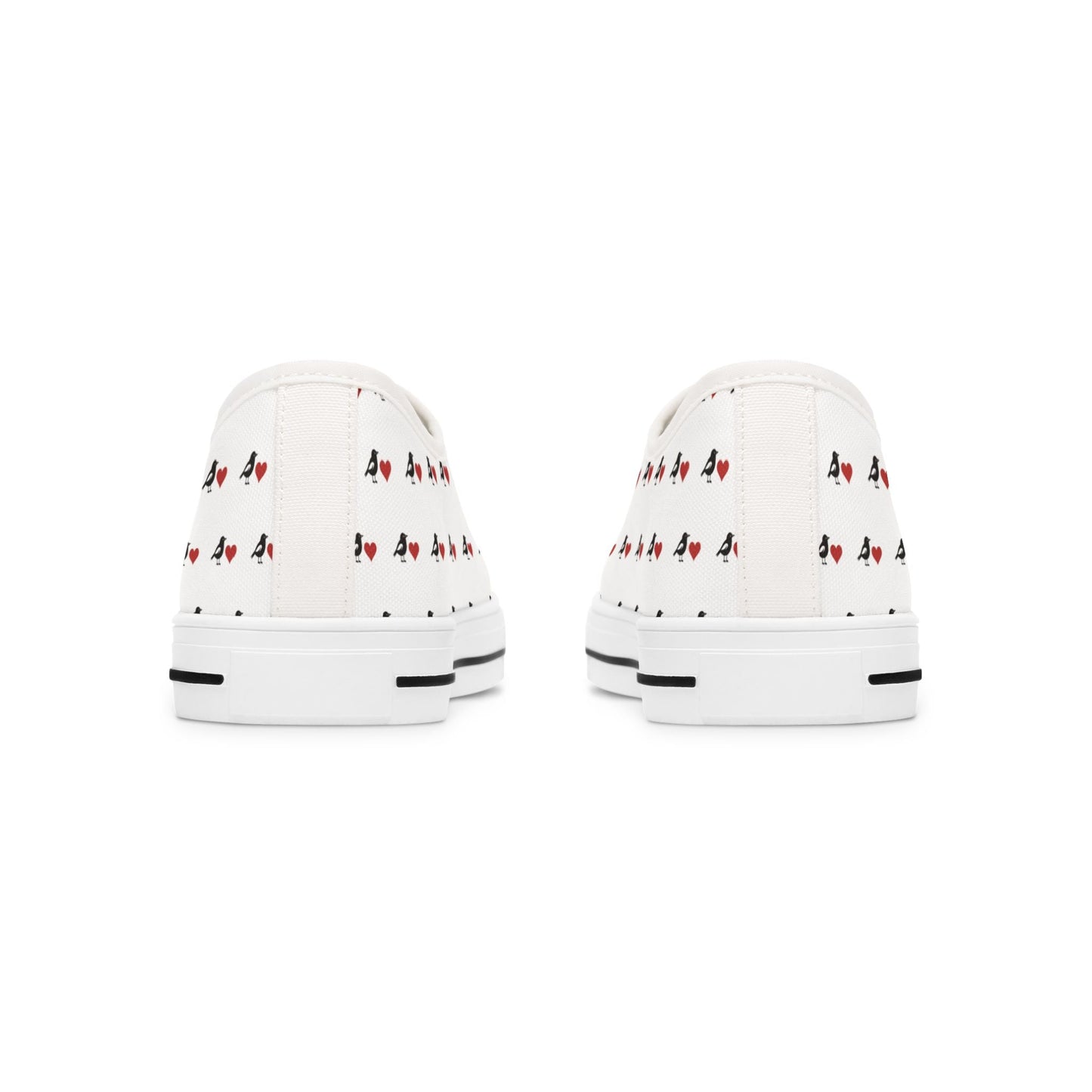 Cute Ravens Hearts Canvas Sneakers