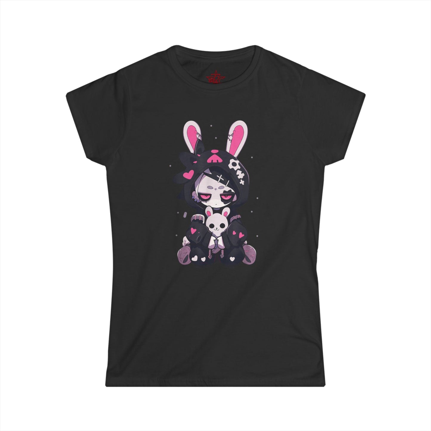 Gothic Pouty Little Girl V-Neck T-Shirt