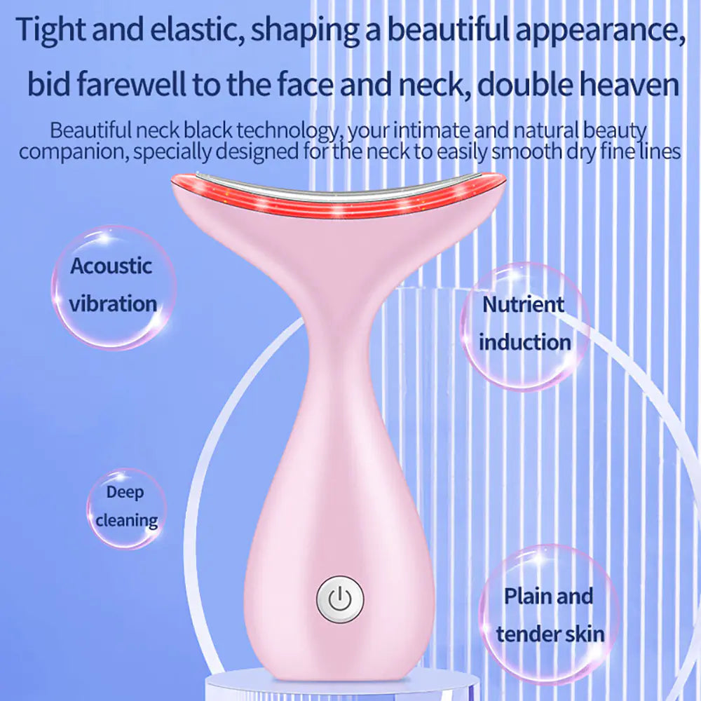 Beauty Neck Device with Sonic Vibration and Light Therapy