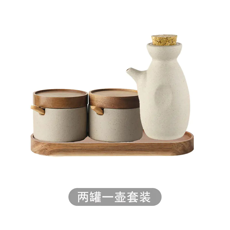 Japanese Ceramic Spice Jar Set for Home and Commercial Use
