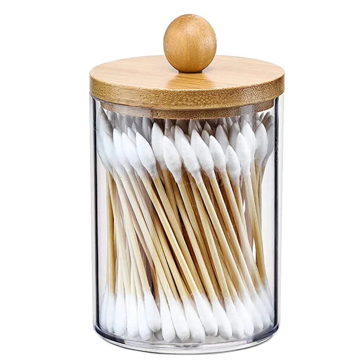 Bamboo Lids Apothecary Jars for Bathroom Storage Set