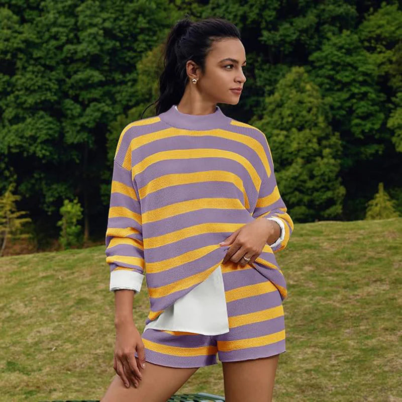 Women's Striped 2-Piece Casual Set