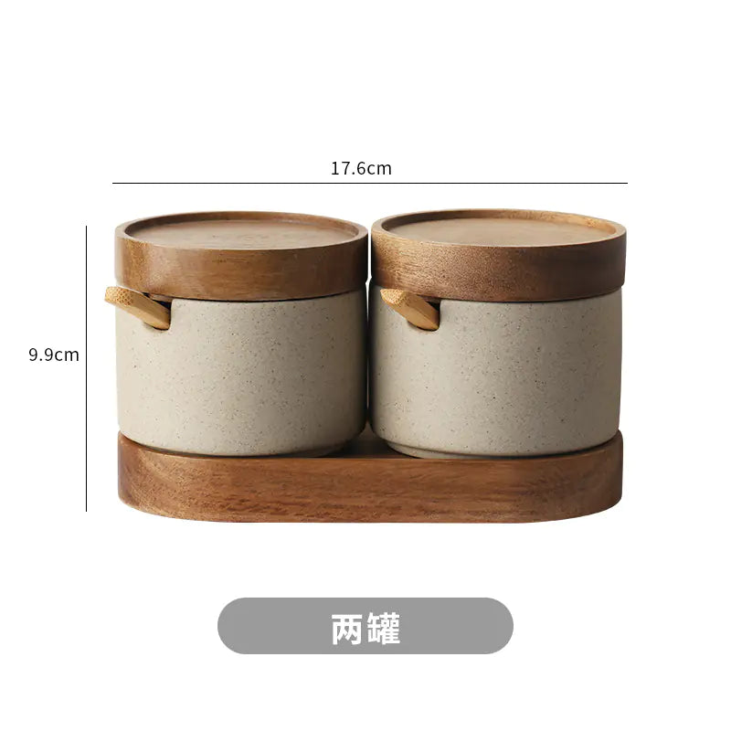 Japanese Ceramic Spice Jar Set for Home and Commercial Use