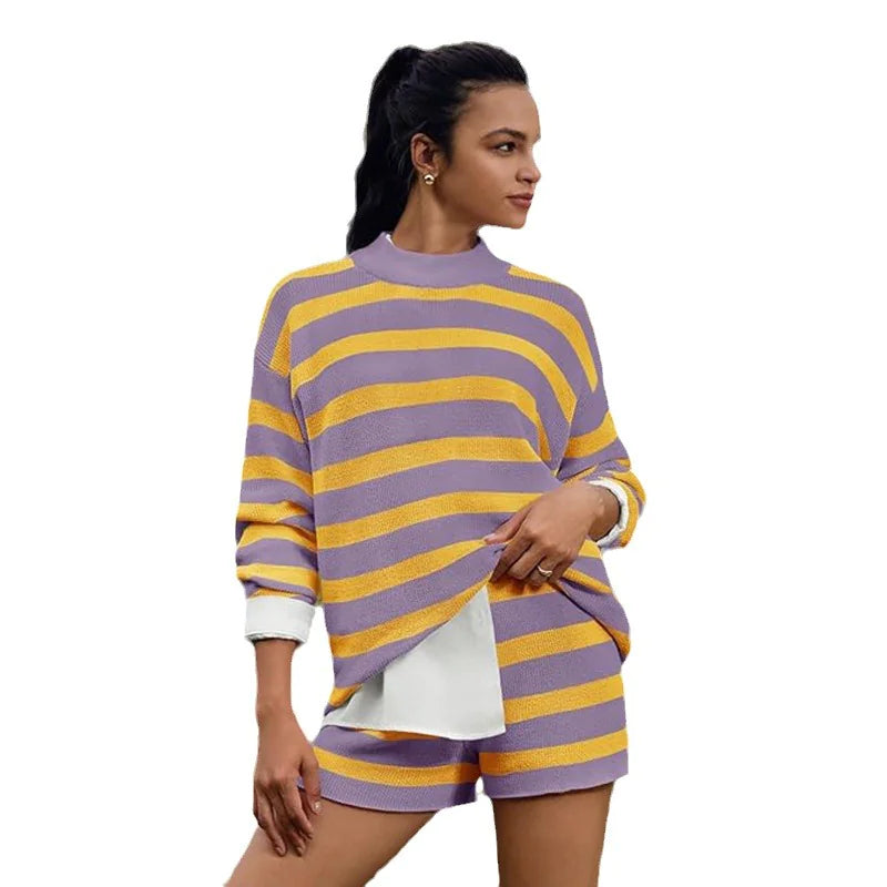Women's Striped 2-Piece Casual Set
