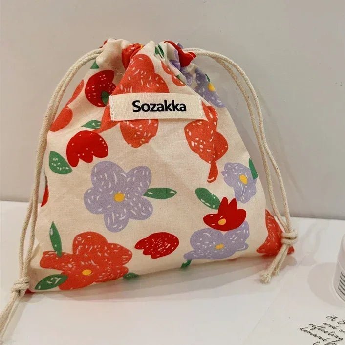 Leopard Print Drawstring Cosmetic Bags Fashion Girl Coin Bags Purse Keys Earphone Lipstick Toiletry Makeup Organizer Pocket Bags - Ageless Woman Wellness