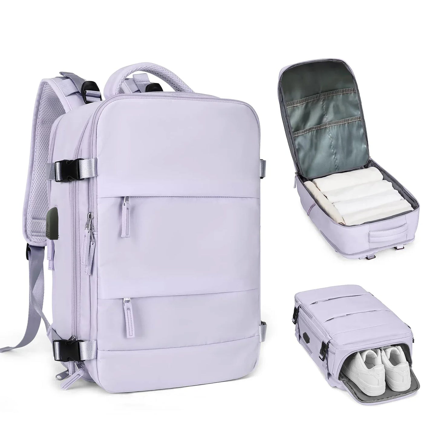 Unisex 50L Waterproof Travel Backpack with Shoe Compartment - Ageless Woman Wellness