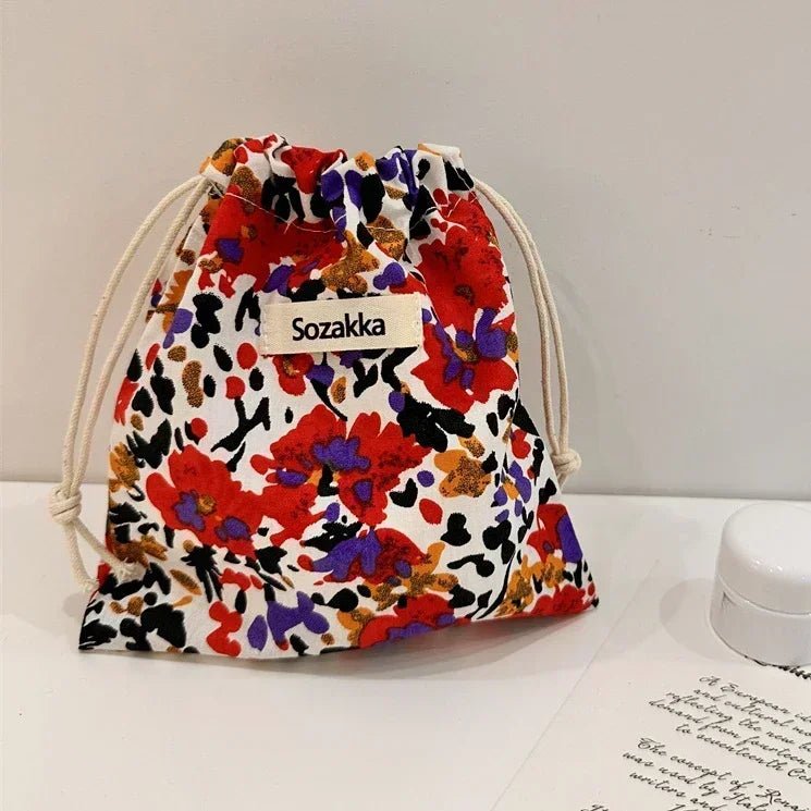 Leopard Print Drawstring Cosmetic Bags Fashion Girl Coin Bags Purse Keys Earphone Lipstick Toiletry Makeup Organizer Pocket Bags - Ageless Woman Wellness