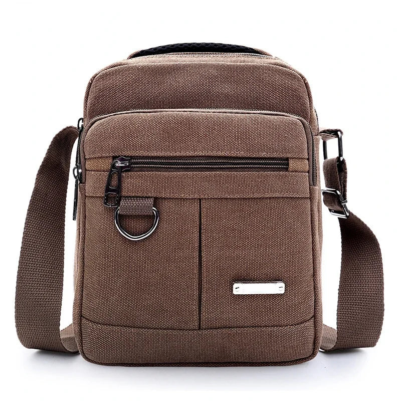 Men's Canvas Messenger Bag - Travel Shoulder Bag Handbag - Ageless Woman Wellness