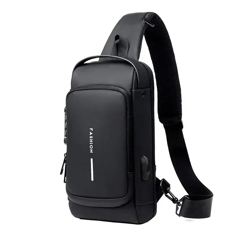 Men's Anti - Theft USB Charging Sling Bag - Ageless Woman Wellness