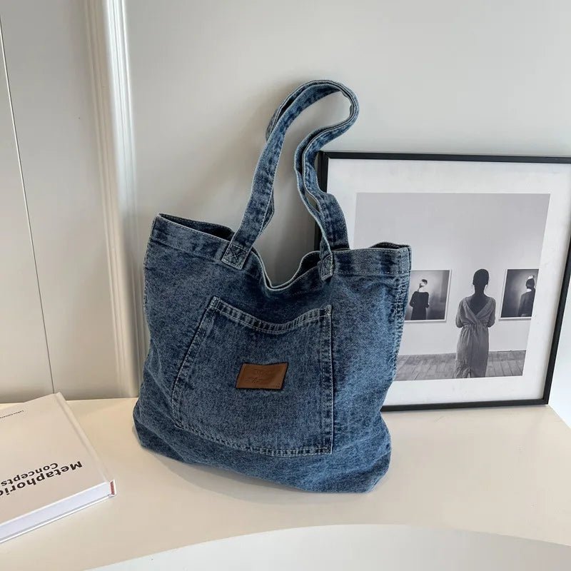 Denim Luxury Designer Tote Clutch Solid Color Female Handbag - Ageless Woman Wellness