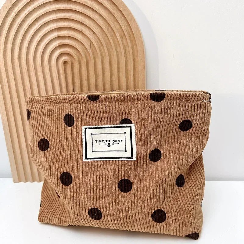 Lady Floral Corduroy Cosmetic Bag Women Handbags Purses Leopard&Plaid Makeup Organizer Storage Makeup Bag Girls Pencil Case Bags - Ageless Woman Wellness