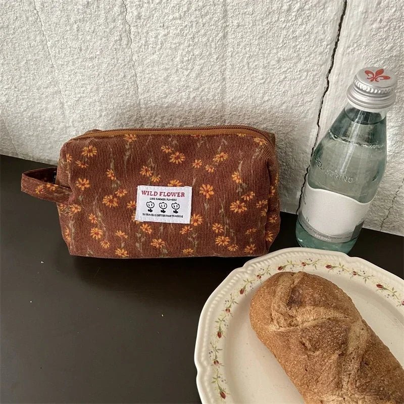 Retro Dots Flowers Leopard Cosmetic Bag Wash Bag Large Capacity Canvas Women Travel Cosmetic Organizer Pouch Make Up Storage Bag - Ageless Woman Wellness