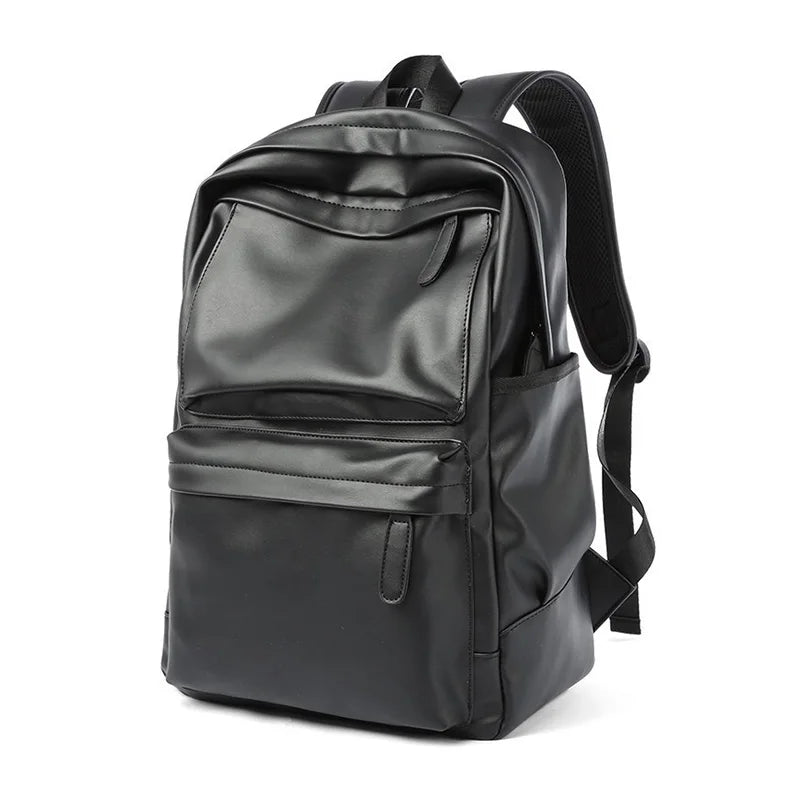Men's Waterproof PU Leather 14" Laptop Backpack - Ageless Woman Wellness