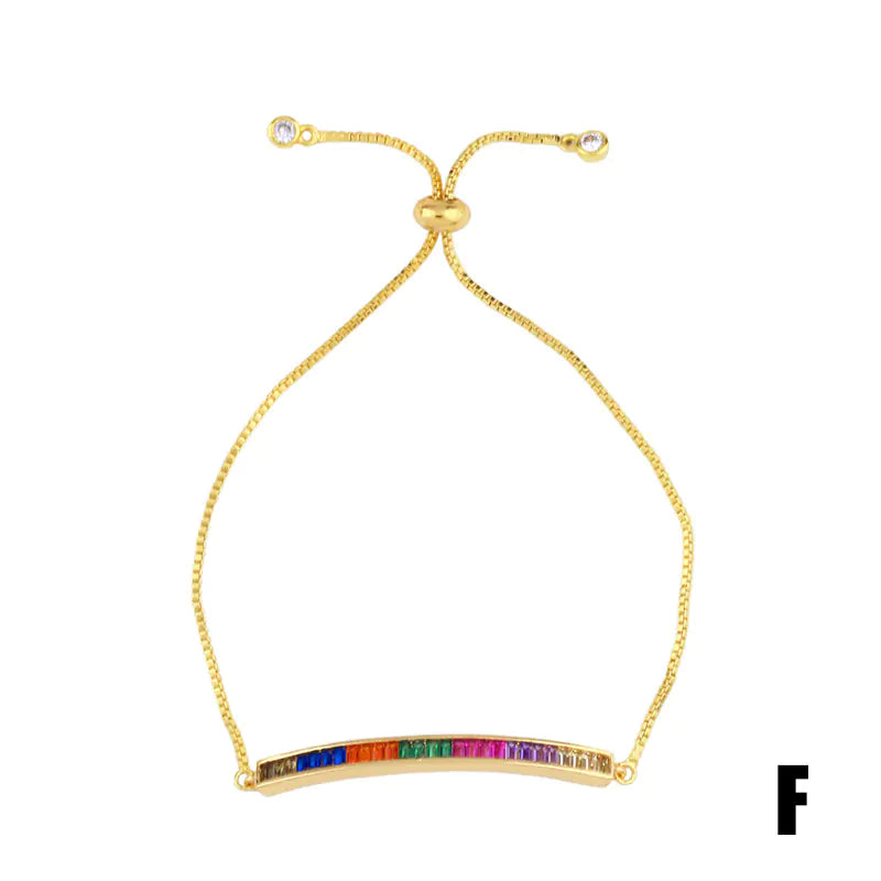 Colorful Crystal and Zirconia Bracelet (Pull Chain)