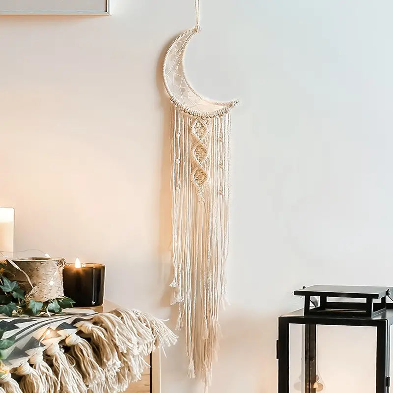 Boho Hand Woven Moon Dream Catcher 7.87x41.33in