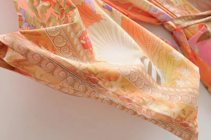 Mermaid Print Kimono Beach Robe for Spring 2020