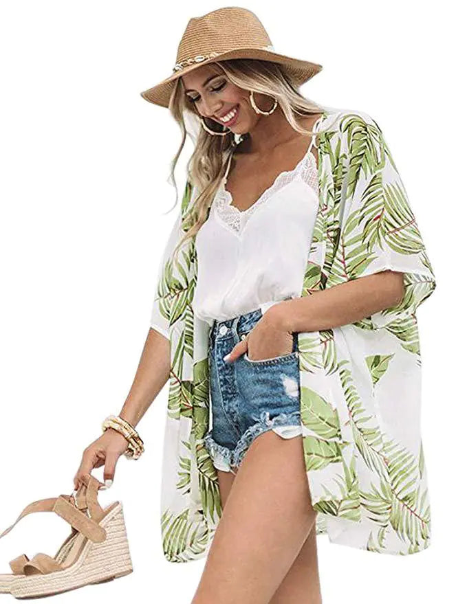 2020 Summer Fashion Print Kimono Beach Cover-Up