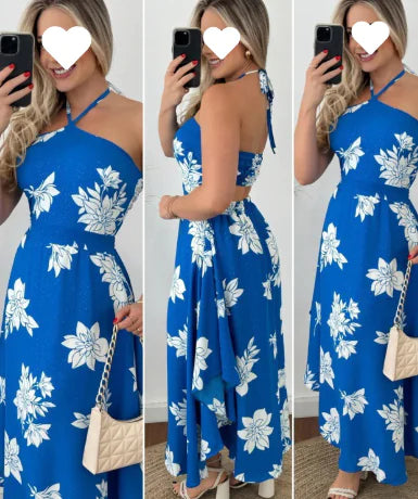 2023 Summer Fashion Sexy Backless Print Dress