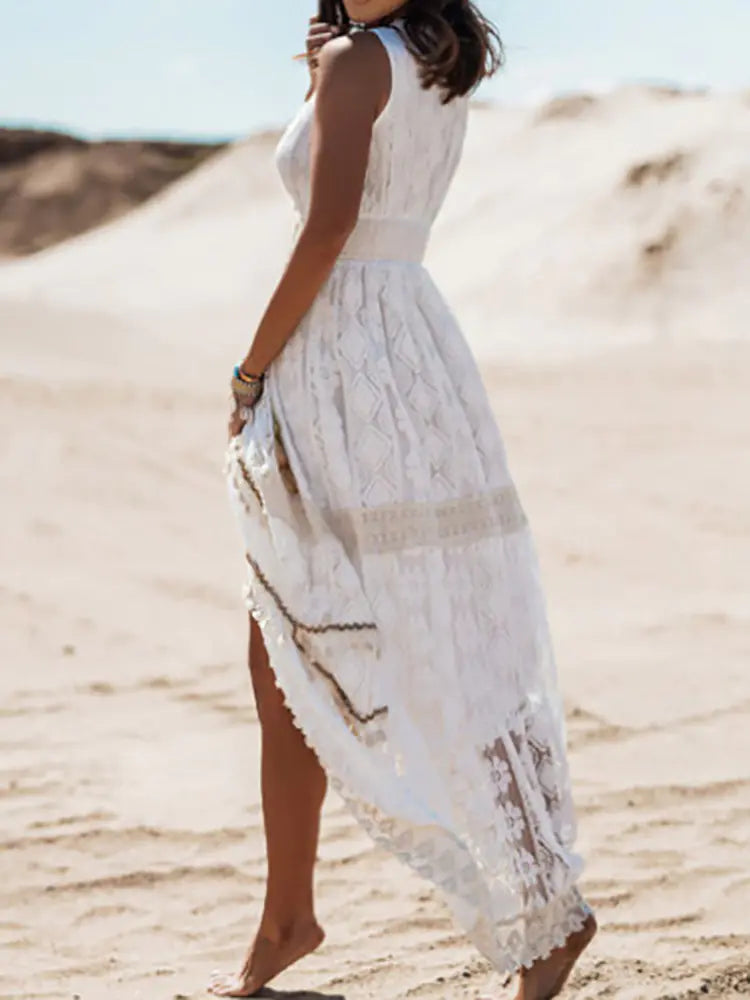 Boho Glow Lace Dress - Free-Spirited Elegance