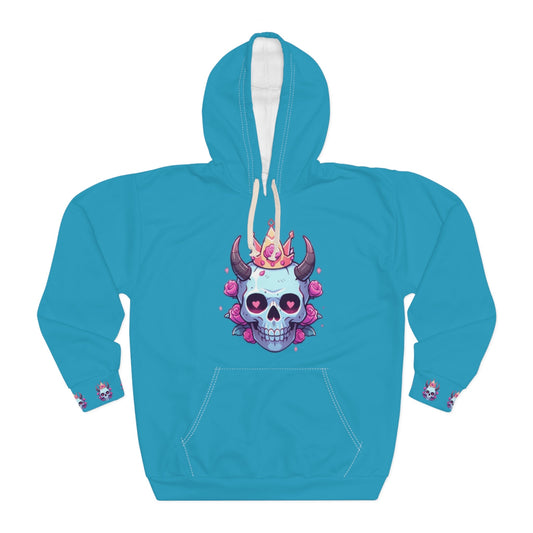 Mystic Teal Skull Hoodie