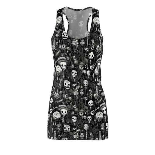 Edgy Skull Skater Dress