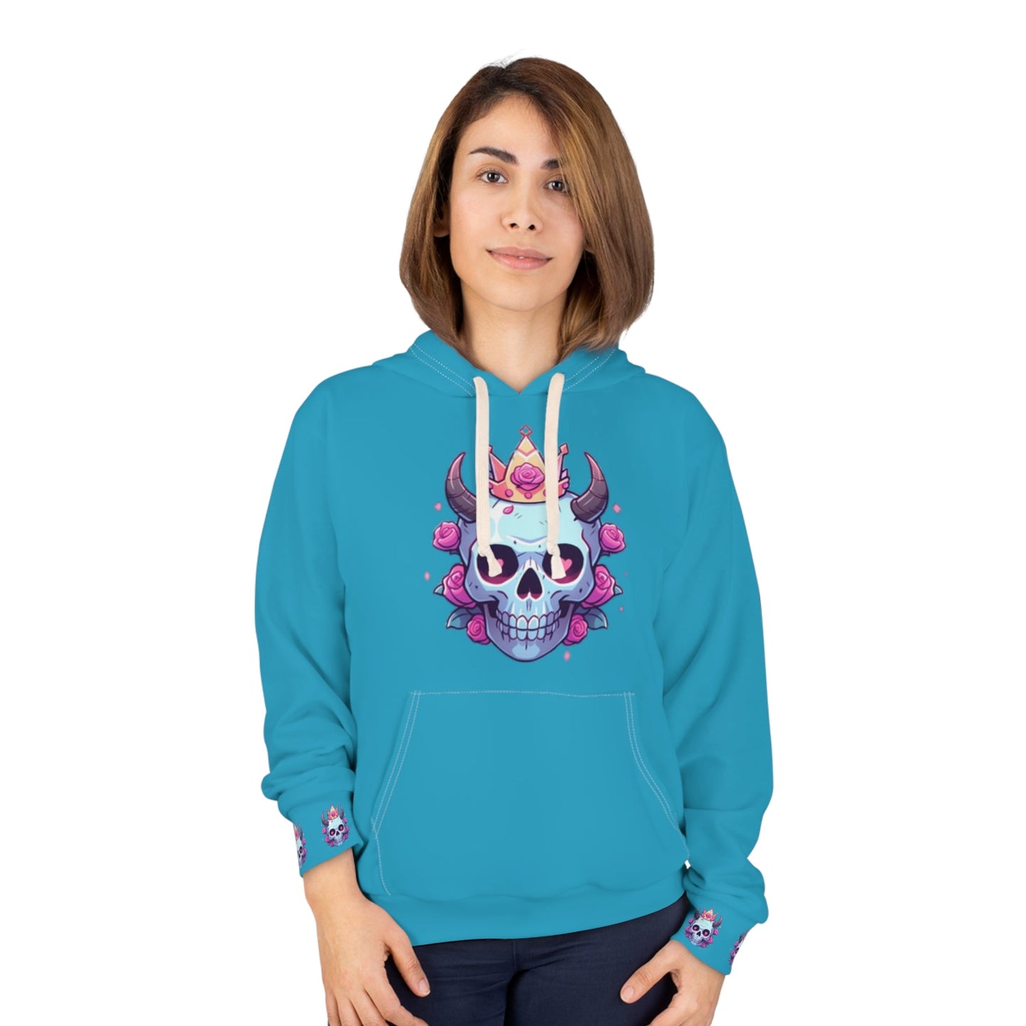 Mystic Teal Skull Hoodie