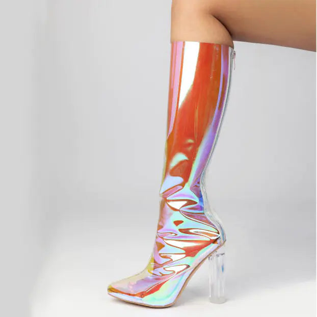 Plus Size Over The Knee Chunky Heel Platform Boots