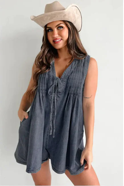Denim Sleeveless Jumpsuit