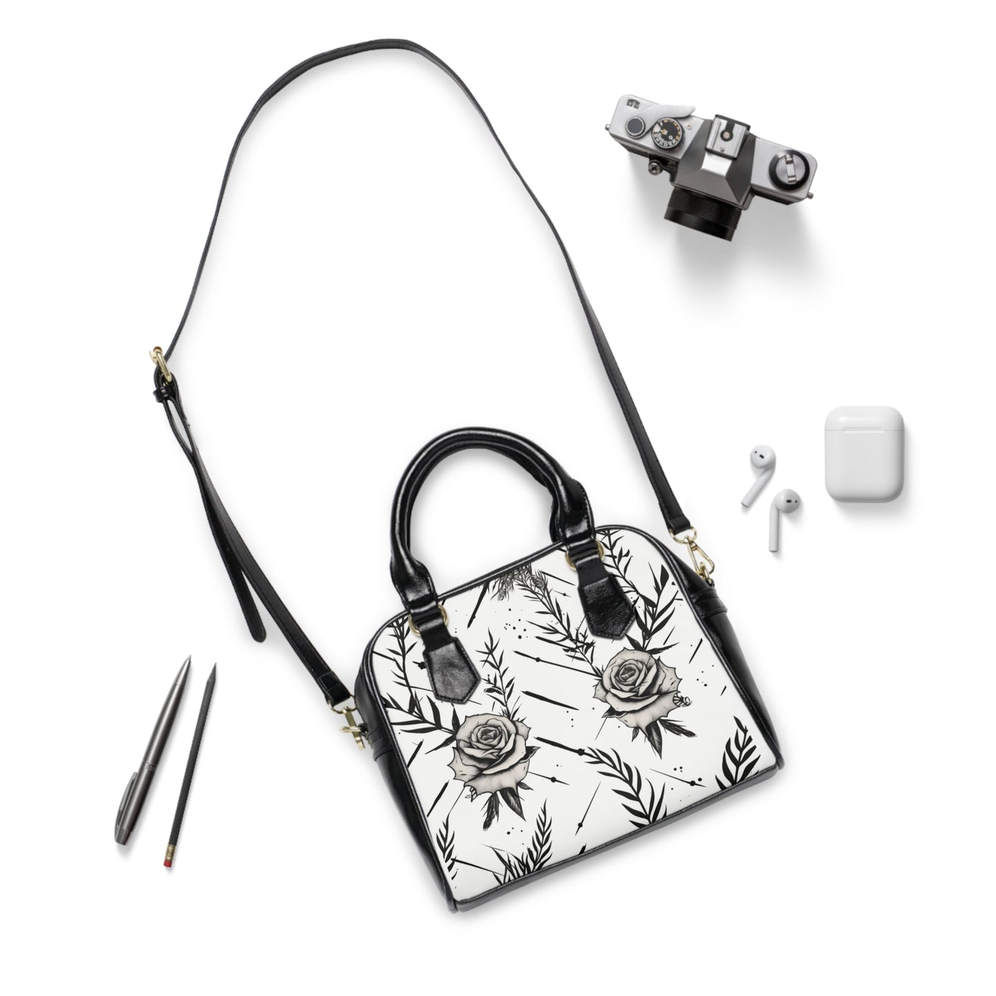 Dark Garden Rose Handbag