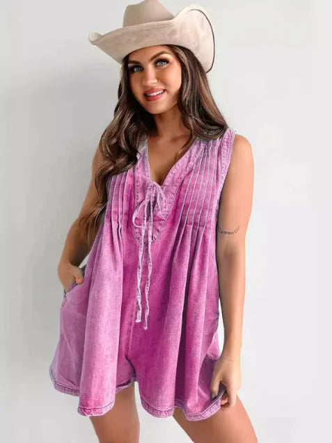 Denim Sleeveless Jumpsuit