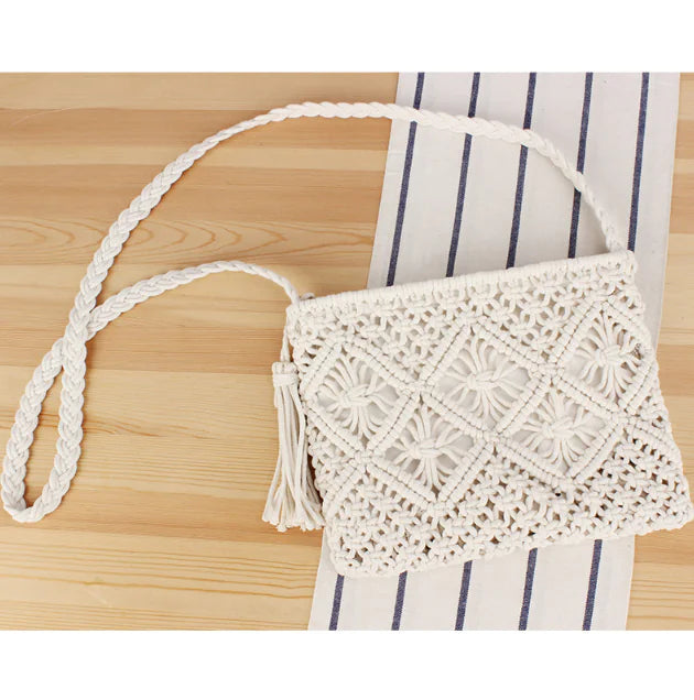 WOLFF Boho Woven Straw Shoulder Bag for Women (One Item)