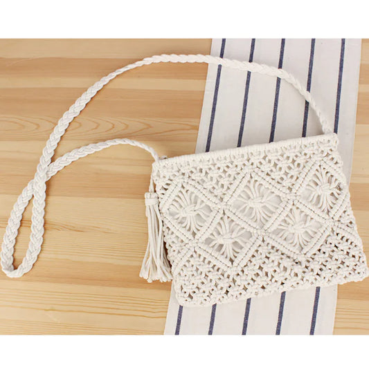 WOLFF Boho Woven Straw Shoulder Bag for Women (One Item)