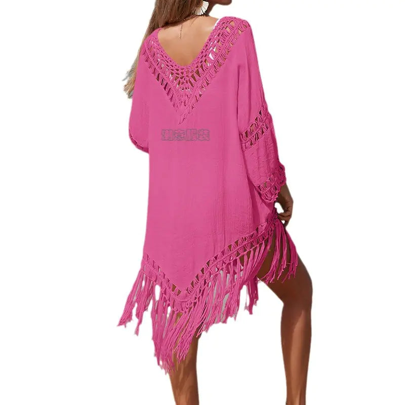 Color Block Sheer Long Sleeve Sun Protection Cover-Up