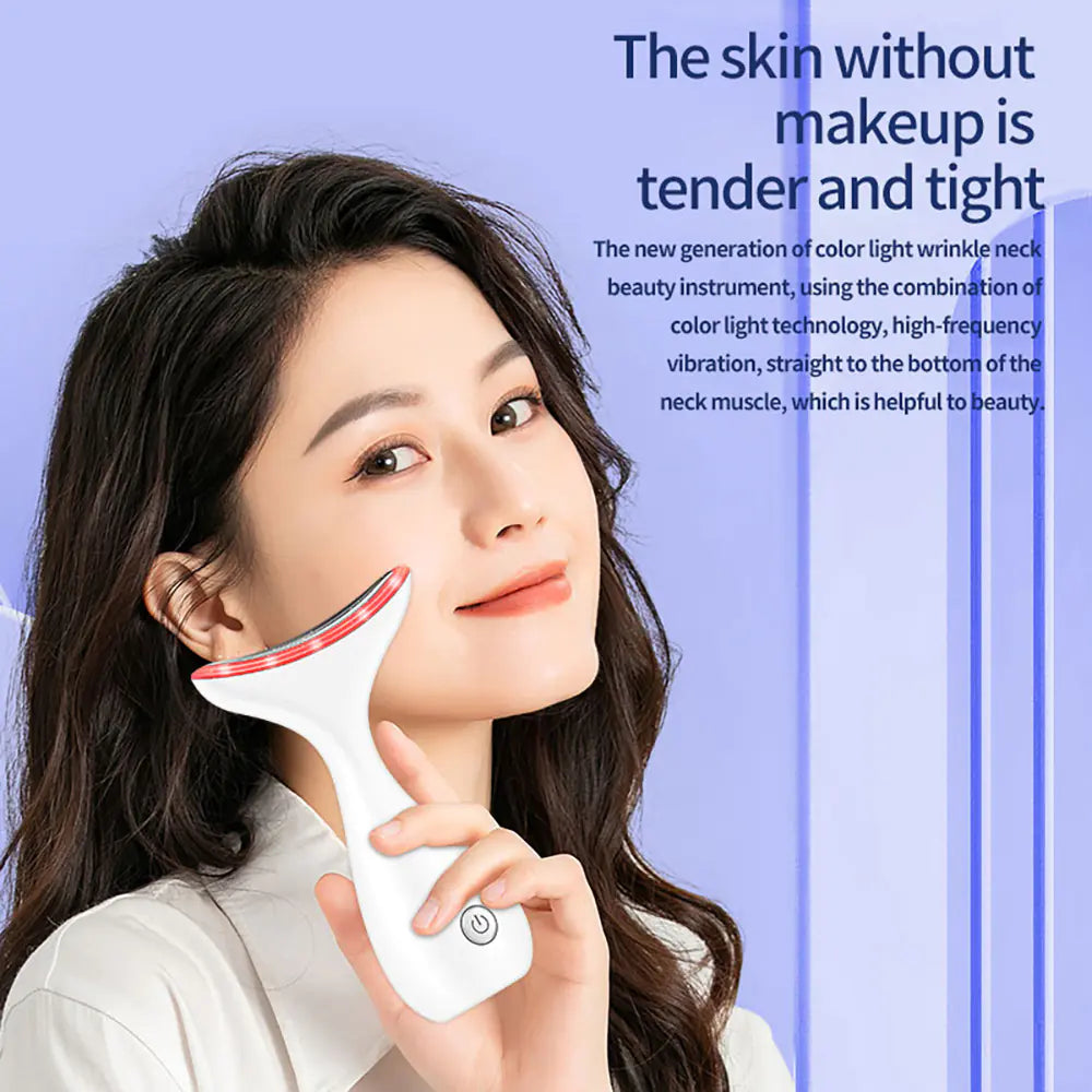 Beauty Neck Device with Sonic Vibration and Light Therapy