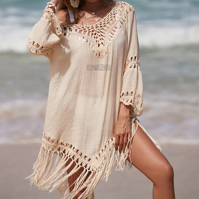 Color Block Sheer Long Sleeve Sun Protection Cover-Up