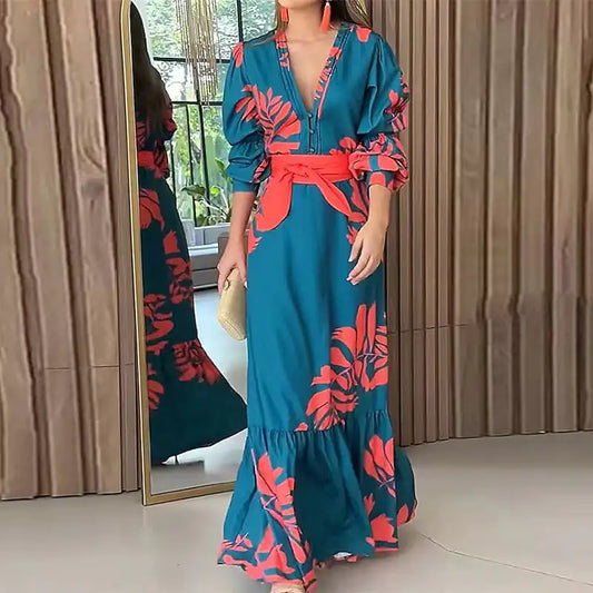 Bohemian Printed Long Sleeve Dress