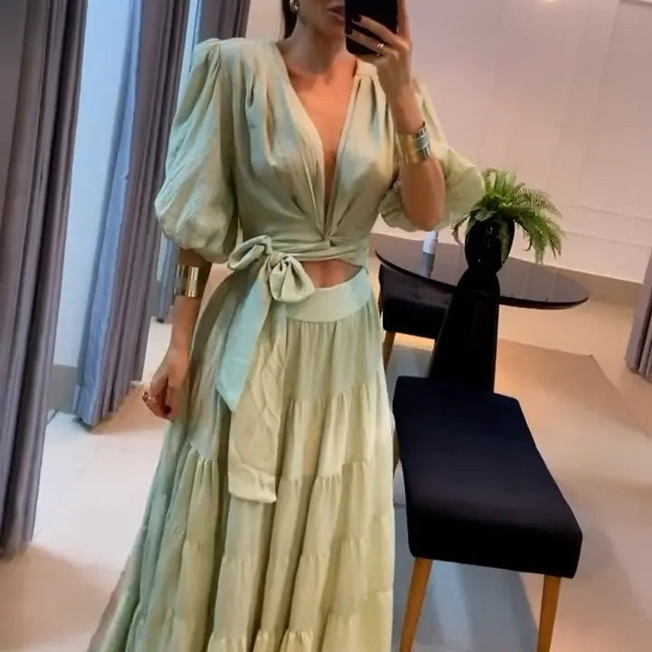 2023 Summer Lace Sheer French Style Dress