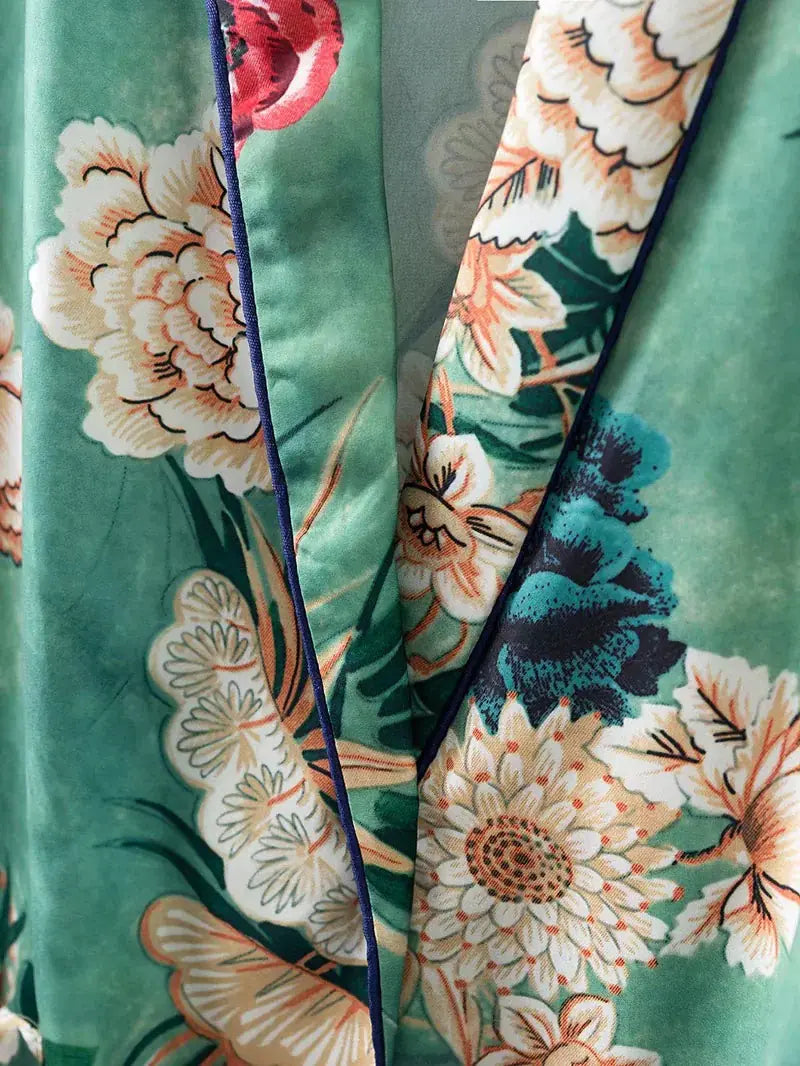 Floral Print Robe and Kimono Cardigan Jacket