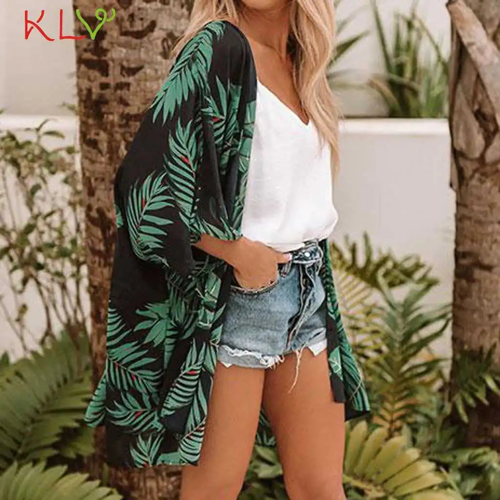 2020 Summer Fashion Print Kimono Beach Cover-Up