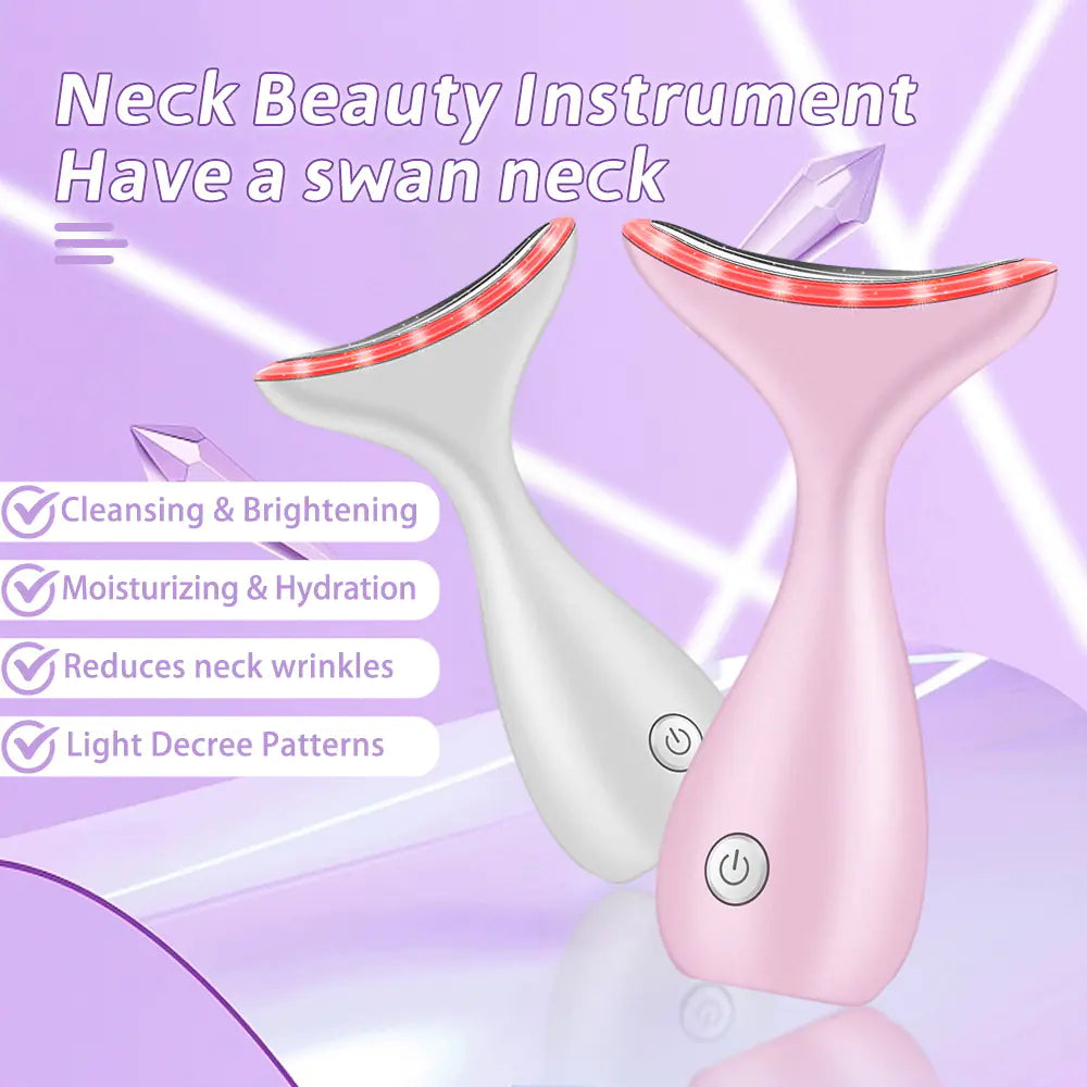 Beauty Neck Device with Sonic Vibration and Light Therapy