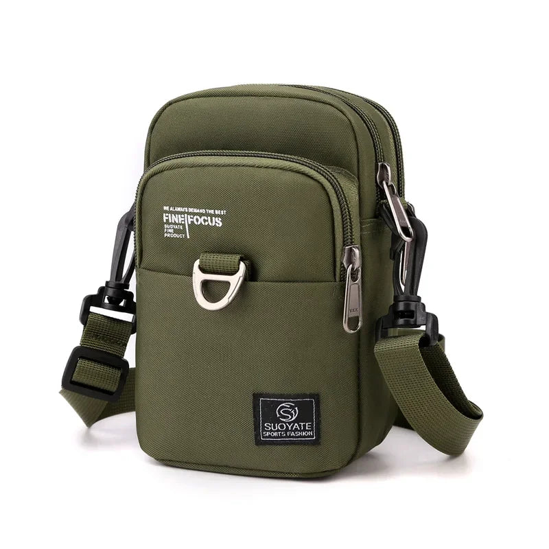 Men's Small Nylon Shoulder Bag - Durable, High Quality, Portable Messenger/Waist Bag - Ageless Woman Wellness