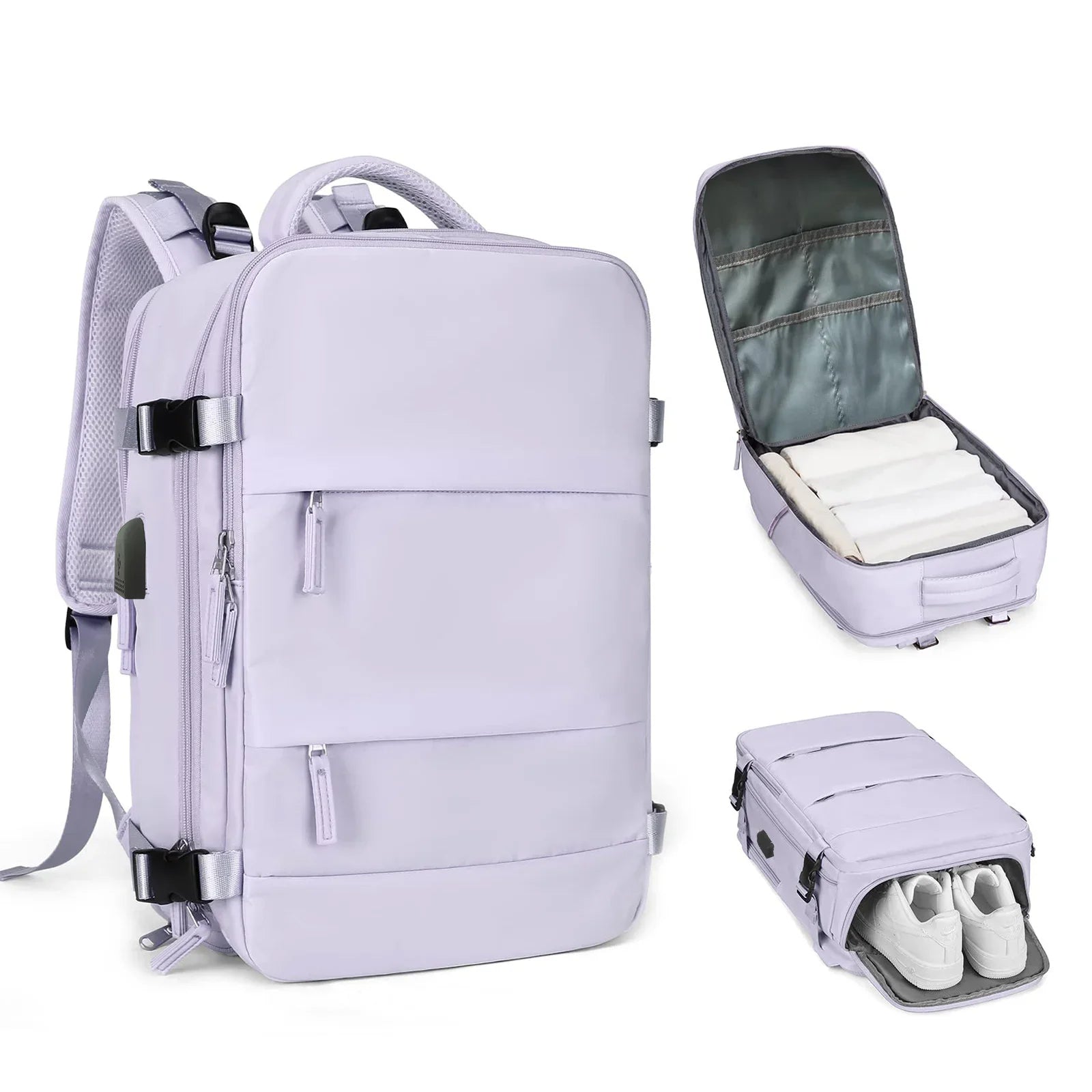 Unisex 50L Waterproof Travel Backpack with Shoe Compartment - Ageless Woman Wellness