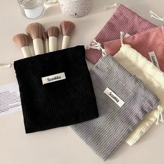 1pcs Solid Color Drawstring Cosmetic Bag Travel Cosmetic Lipstick Candy Organizer Pouch Christmas Gift Packaging Bag Storage Bag - Ageless Woman Wellness