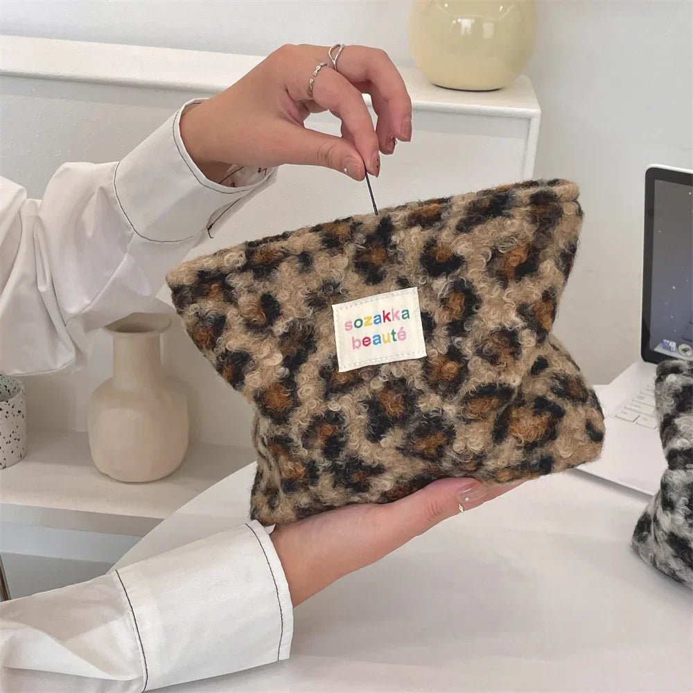 Large Capacity Cosmetic Bag Fashoin New Leopard Print Women Portable Cosmetic Storage Bag Travel Storage Make Up Organizer Case - Ageless Woman Wellness