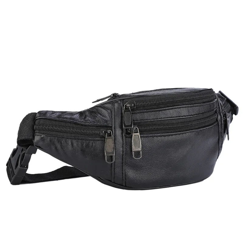 Leather Men's Tactical Waist Bag Crossbody Fanny Pack - Ageless Woman Wellness